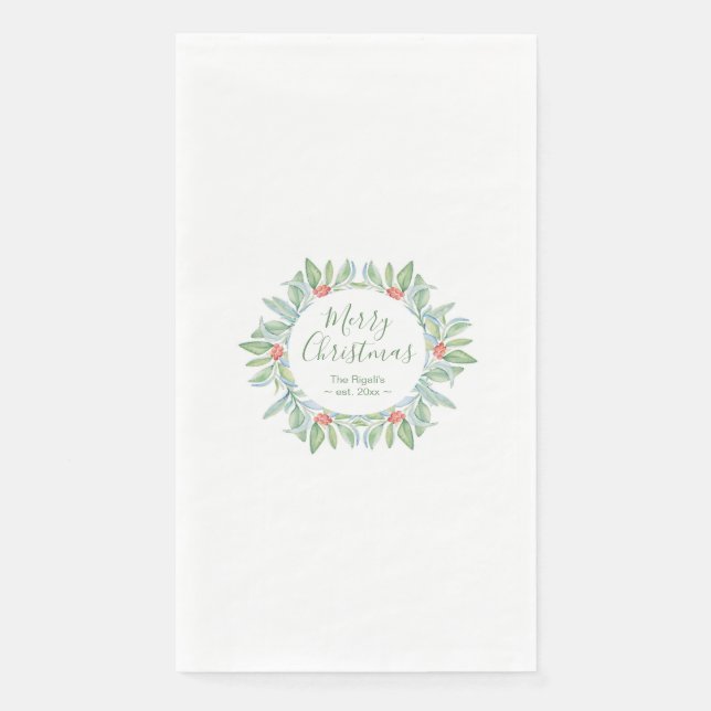 Christmas Greenery Paper Napkin (Front)