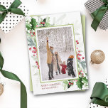 Christmas Greenery Photo Holiday Card<br><div class="desc">Christmas Greenery Photo Holiday Card</div>