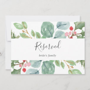 Christmas Greenery & Red Berry Reserved Sign