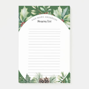 Christmas Greenery Shopping Notepad 