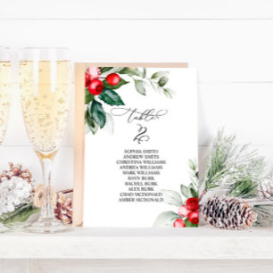 Christmas Greenery Table Number 2 Seating Chart