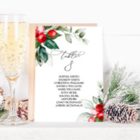 Christmas Greenery Table Number 8 Seating Chart