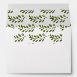 Christmas Greenery Watercolor Return Address Envelope