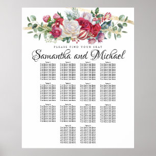 Christmas Greenery Wedding 14-Table Seating Chart