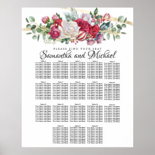 Christmas Greenery Wedding 18-Table Seating Chart