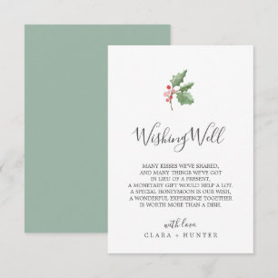 Christmas Greenery Wedding Wishing Well Card