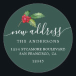 Christmas Greenery We've Moved New Address label<br><div class="desc">Christmas greenery we've moved moving announcement return address labels: let your friends and family know about your new address with these chic, modern and simple return address labels. Simply add your names and address in white elegant script calligraphy and stylish typography on a dark green background with a stylish touch...</div>