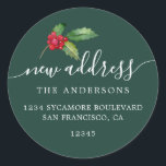 Christmas Greenery We've Moved New Address label<br><div class="desc">Christmas greenery we've moved moving announcement return address labels: let your friends and family know about your new address with these chic, modern and simple return address labels. Simply add your names and address in white elegant script calligraphy and stylish typography on a dark green background with a stylish touch...</div>