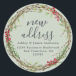 Christmas Greenery We've Moved New Address label<br><div class="desc">Christmas greenery we've moved moving announcement return address labels: let your friends and family know about your new address with these chic, modern and simple return address labels. Simply add your names and address in offblack elegant script calligraphy and stylish typography on a pastel green background with a stylish touch...</div>