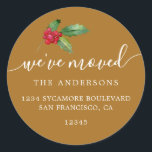 Christmas Greenery We've Moved New Address label<br><div class="desc">Christmas greenery we've moved moving announcement return address labels: let your friends and family know about your new address with these chic, modern and simple return address labels. Simply add your names and address in white elegant script calligraphy and stylish typography on a dark green background with a stylish touch...</div>