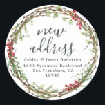 Christmas Greenery We've Moved New Address label<br><div class="desc">Christmas greenery we've moved moving announcement return address labels: let your friends and family know about your new address with these chic, modern and simple return address labels. Simply add your names and address in off-black elegant script calligraphy and stylish typography on a white background with a stylish touch of...</div>