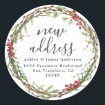 Christmas Greenery We've Moved New Address label<br><div class="desc">Christmas greenery we've moved moving announcement return address labels: let your friends and family know about your new address with these chic, modern and simple return address labels. Simply add your names and address in off-black elegant script calligraphy and stylish typography on a white background with a stylish touch of...</div>