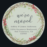 Christmas Greenery We've Moved New Address label<br><div class="desc">Christmas greenery we've moved moving announcement return address labels: let your friends and family know about your new address with these chic, modern and simple soft green return address labels. Simply add your names and address in off-black elegant script calligraphy and stylish typography on a white background with a stylish...</div>
