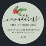 Christmas Greenery We've Moved New Address label<br><div class="desc">Christmas greenery we've moved moving announcement return address labels: let your friends and family know about your new address with these chic, modern and simple return address labels. Simply add your names and address in off-black elegant script calligraphy and stylish typography on a soft green background with a stylish touch...</div>