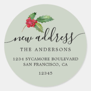 Christmas Greenery We've Moved New Address label