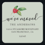 Christmas Greenery We've Moved New Address label<br><div class="desc">Christmas greenery we've moved moving announcement return address labels: let your friends and family know about your new address with these chic, modern and simple soft green return address labels. Simply add your names and address in off-black elegant script calligraphy and stylish typography on a white background with a stylish...</div>