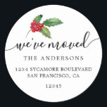 Christmas Greenery We've Moved New Address label<br><div class="desc">Christmas greenery we've moved moving announcement return address labels: let your friends and family know about your new address with these chic, modern and simple return address labels. Simply add your names and address in off-black elegant script calligraphy and stylish typography on a white background with a stylish touch of...</div>