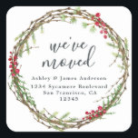 Christmas Greenery We've Moved New Address label<br><div class="desc">Christmas greenery we've moved moving announcement return address labels: let your friends and family know about your new address with these chic, modern and simple return address labels. Simply add your names and address in off-black elegant script calligraphy and stylish typography on a white background with a stylish touch of...</div>