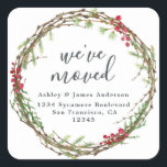Christmas Greenery We've Moved New Address label<br><div class="desc">Christmas greenery we've moved moving announcement return address labels: let your friends and family know about your new address with these chic, modern and simple return address labels. Simply add your names and address in off-black elegant script calligraphy and stylish typography on a white background with a stylish touch of...</div>