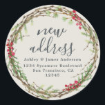 Christmas Greenery We've Moved New Address label<br><div class="desc">Christmas greenery we've moved moving announcement return address labels: let your friends and family know about your new address with these chic, modern and simple return address labels. Simply add your names and address in offblack elegant script calligraphy and stylish typography on an origami grey background with a stylish touch...</div>
