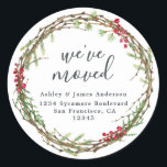 Christmas Greenery We've Moved New Address label<br><div class="desc">Christmas greenery we've moved moving announcement return address labels: let your friends and family know about your new address with these chic, modern and simple return address labels. Simply add your names and address in off-black elegant script calligraphy and stylish typography on a white background with a stylish touch of...</div>