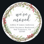 Christmas Greenery We've Moved New Address label<br><div class="desc">Christmas greenery we've moved moving announcement return address labels: let your friends and family know about your new address with these chic, modern and simple return address labels. Simply add your names and address in off-black elegant script calligraphy and stylish typography on a white background with a stylish touch of...</div>