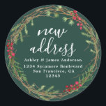 Christmas Greenery We've Moved New Address label<br><div class="desc">Christmas greenery we've moved moving announcement return address labels: let your friends and family know about your new address with these chic, modern and simple return address labels. Simply add your names and address in white elegant script calligraphy and stylish typography on a dark green background with a stylish touch...</div>