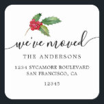 Christmas Greenery We've Moved New Address label<br><div class="desc">Christmas greenery we've moved moving announcement return address labels: let your friends and family know about your new address with these chic, modern and simple return address labels. Simply add your names and address in off-black elegant script calligraphy and stylish typography on a white background with a stylish touch of...</div>