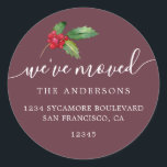 Christmas Greenery We've Moved New Address label<br><div class="desc">Christmas greenery we've moved moving announcement return address labels: let your friends and family know about your new address with these chic, modern and simple return address labels. Simply add your names and address in white elegant script calligraphy and stylish typography on a burgundy background with a stylish touch of...</div>