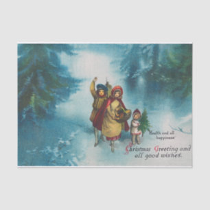 Christmas Greeting and All Good Wishes  Tissue Paper