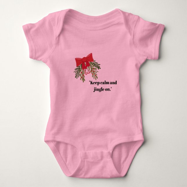 Christmas Greeting Baby Bodysuit (Front)