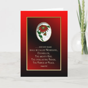 CHRISTMAS GREETING CARD - CHRISTIAN - POINSETTIA