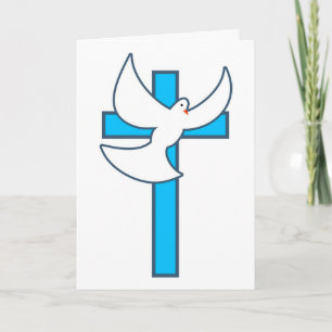 Christmas Greeting Card/Dove and Cross Holiday Card