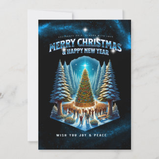 christmas Greeting Card , Flat Holiday Card