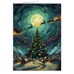 Christmas Greeting Card - Van Gogh Starry Sky