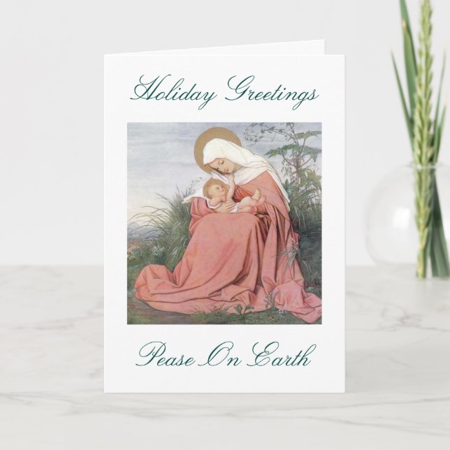 Christmas Greeting card Virgin Mary with child (Front)