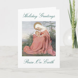 Christmas Greeting card Virgin Mary with child