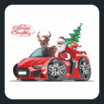 Christmas Greeting Card with Christmas lettering Square Sticker<br><div class="desc">Christmas Greeting Card with Christmas lettering</div>