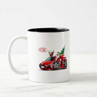 Christmas Greeting Card with Christmas lettering Two-Tone Coffee Mug