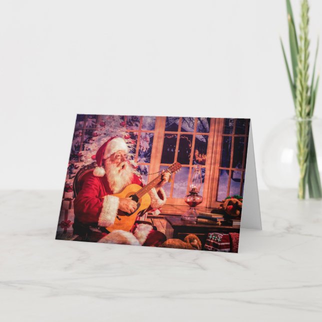 Christmas Greeting Card with Singing Santa (Front)