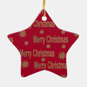 Christmas greeting ceramic tree decoration