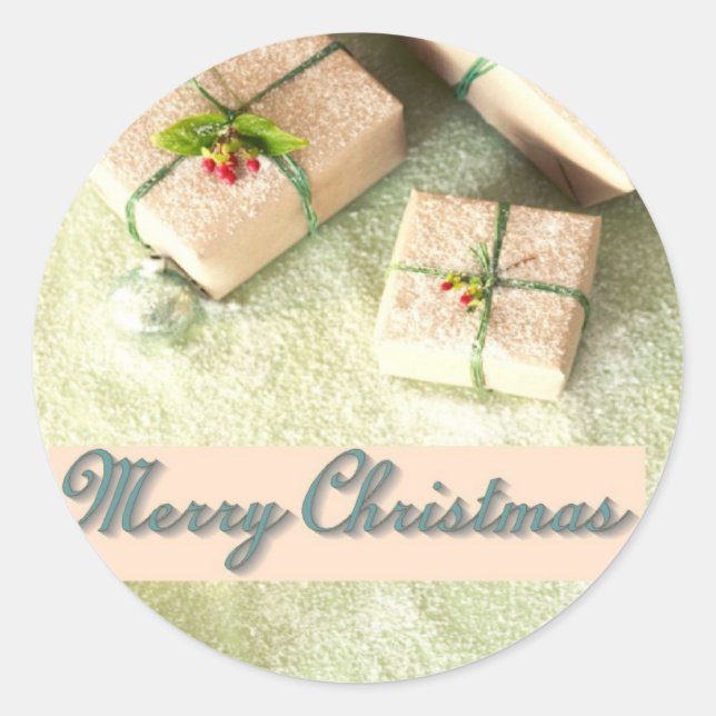 Christmas greeting classic round sticker (Front)