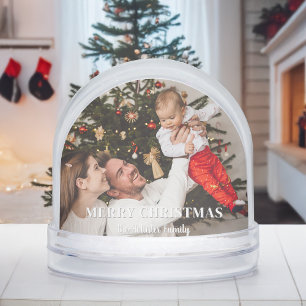 Christmas Greeting Family Photo Snow Globe