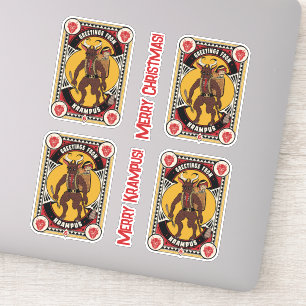 Christmas Greeting from Krampus Sign Carrying Toys