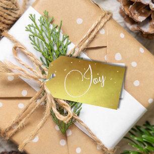 Christmas Greeting Joy Gold Colour Gift Tags