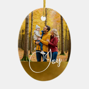 Christmas Greeting Joy Photo Ceramic Tree Decoration