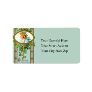 Christmas Greeting Vintage Address Label