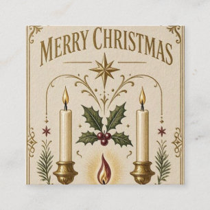 Christmas Greeting , Vintage Matchbox Label Style Enclosure Card