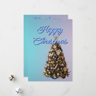 Christmas greeting with beautiful tree holiday card