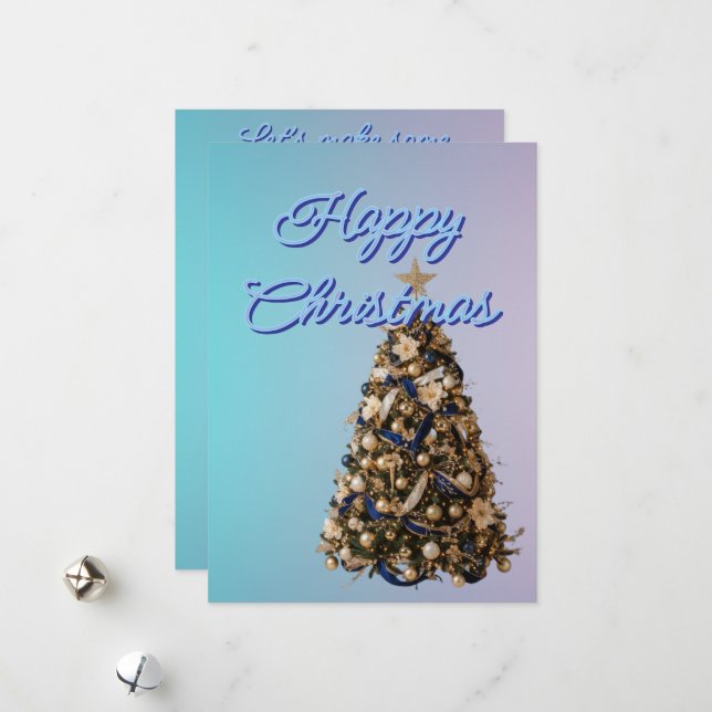 Christmas greeting with beautiful tree holiday card (Front/Back In Situ)